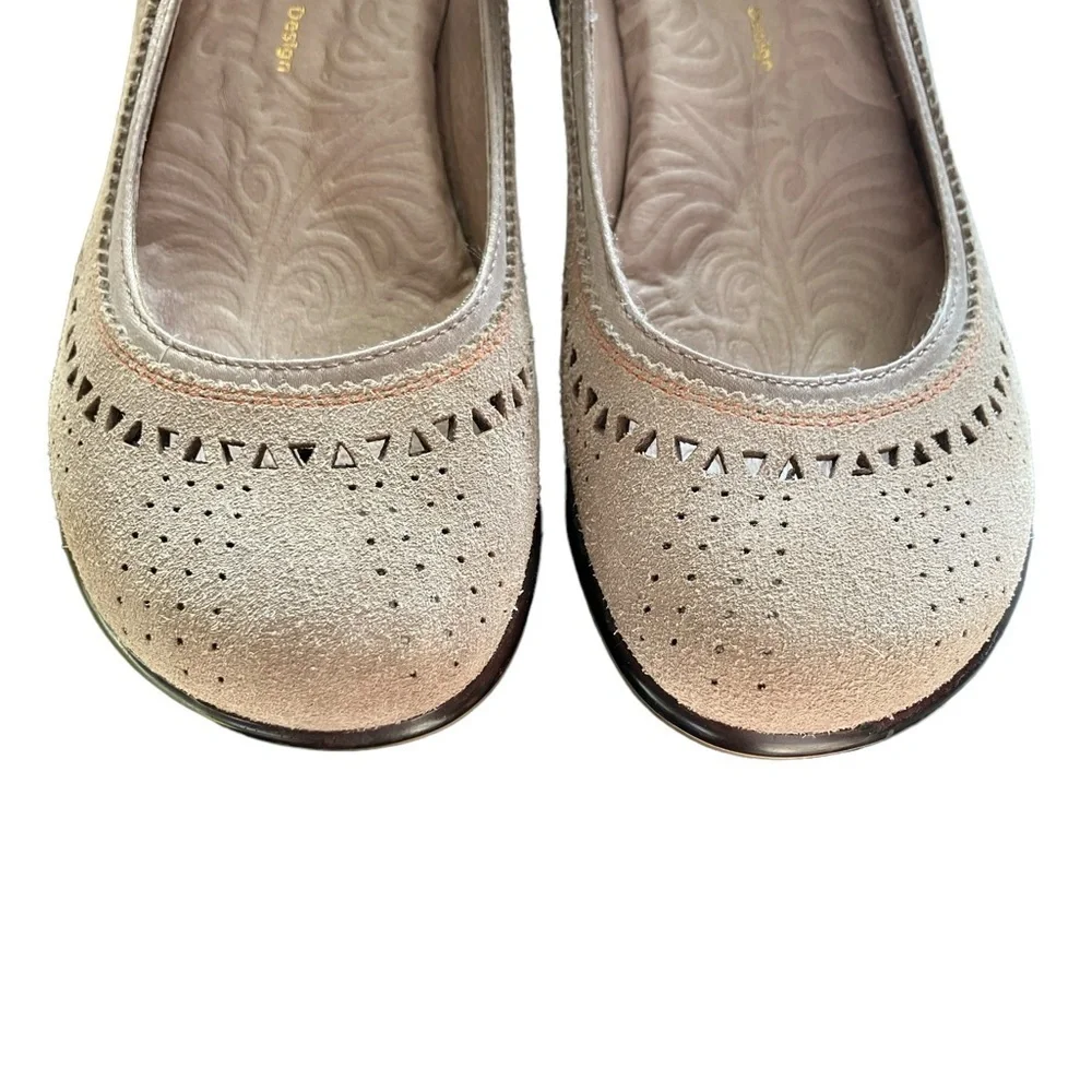 Jambu Lido Encore Beige Suede Mary Jane Sport Wedge Shoe Round Toe 7.5
